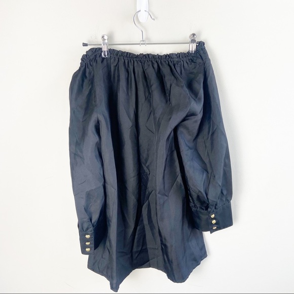 Juicy Couture Black Silk Off-Shoulder Blouse - Picture 6 of 6